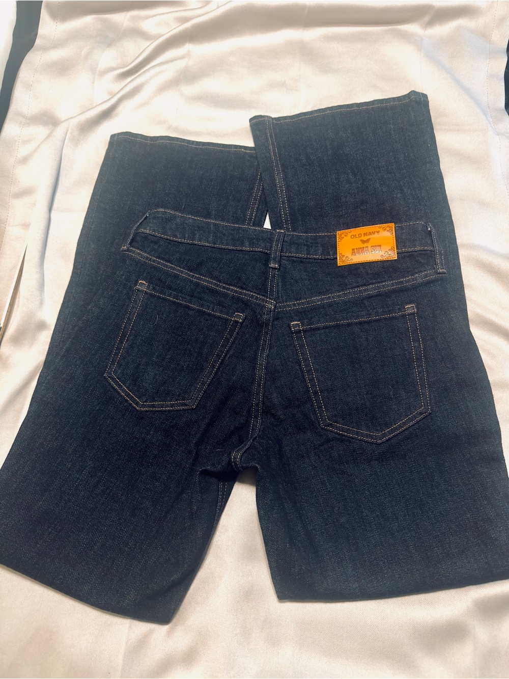 Rare!! Anna Sui Jeans NEW Bootcut Mid Rise Dark Blue Size 4 - Picture 3 of 10